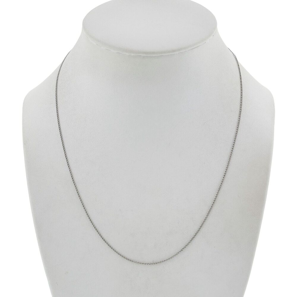 Estate Sterling Silver 925 1.0mm Curb Link Chain Necklace 18"